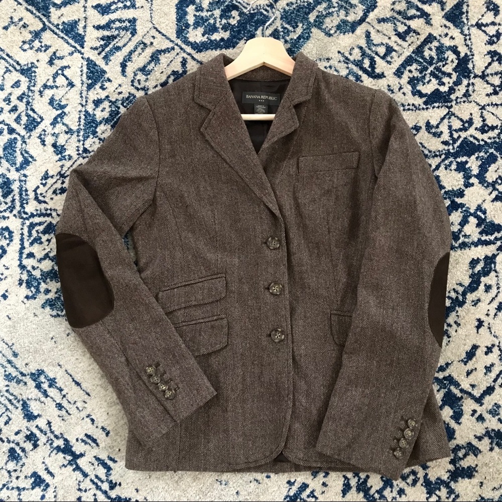 Wool herringbone blazer